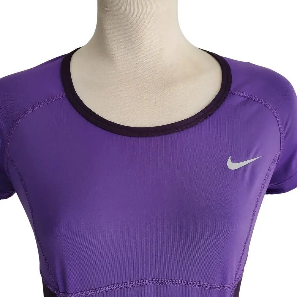 Nike Tennis Dri-Fit T-shirt with Ventilated Panels Purple Pickleball Golf Size S